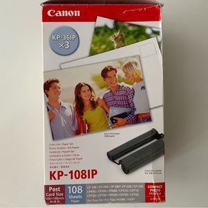 CANON Selphy CP series Compact Photo Printer Paper and Ink Set KP 108IP